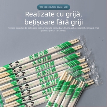Bețișoare de unică folosință din bambus, 5 mm grosime, 50 perechi/ambalaj