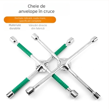 Cheie încrucișată pliabilă pentru anvelope auto, din oțel carbon, unealtă portabilă pentru reparații auto