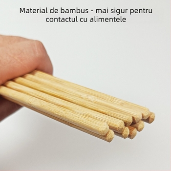 Bețe de unică folosință pentru livrare, din bambus carbonizat, ambalate individual, pentru uz casnic și comercial