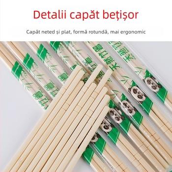 Bețișoare de unică folosință din bambus, igienice, secțiune rotundă, ambalate individual, pentru comenzi la pachet, bambus natural