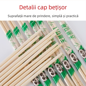 Bețișoare de unică folosință din bambus, igienice, secțiune rotundă, ambalate individual, pentru comenzi la pachet, bambus natural