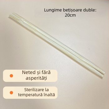Set de tacâmuri de unică folosință, patru piese: lingură, bețișoare pentru mâncare, scobitoare și șervețet de hârtie