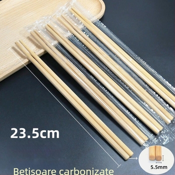 Bețe de bambus, de unică folosință, ambalate individual, pentru restaurante de înaltă clasă și takeout, pentru hot pot, cu lungime extinsă, carbonizate, pentru uz casnic și comercial