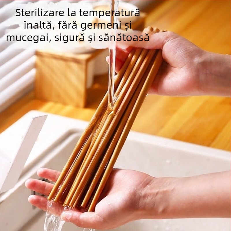 Bețe de bambus, de unică folosință, ambalate individual, pentru restaurante de înaltă clasă și takeout, pentru hot pot, cu lungime extinsă, carbonizate, pentru uz casnic și comercial