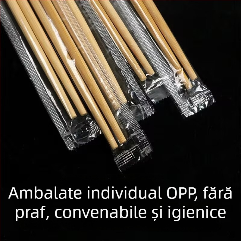 Bețe de bambus, de unică folosință, ambalate individual, pentru restaurante de înaltă clasă și takeout, pentru hot pot, cu lungime extinsă, carbonizate, pentru uz casnic și comercial