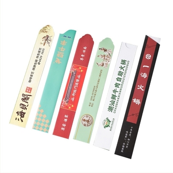 Set bețișoare de unică folosință cu husă de hârtie imprimabilă pentru logo, laminat, rezistent la ulei și pete