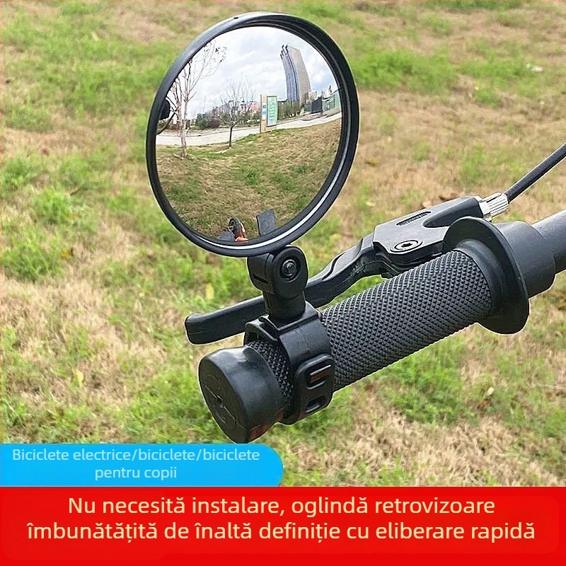 Oglindă retrovizoare convexă reglabilă pentru biciclete și biciclete electrice, universală pentru bicicletele de munte