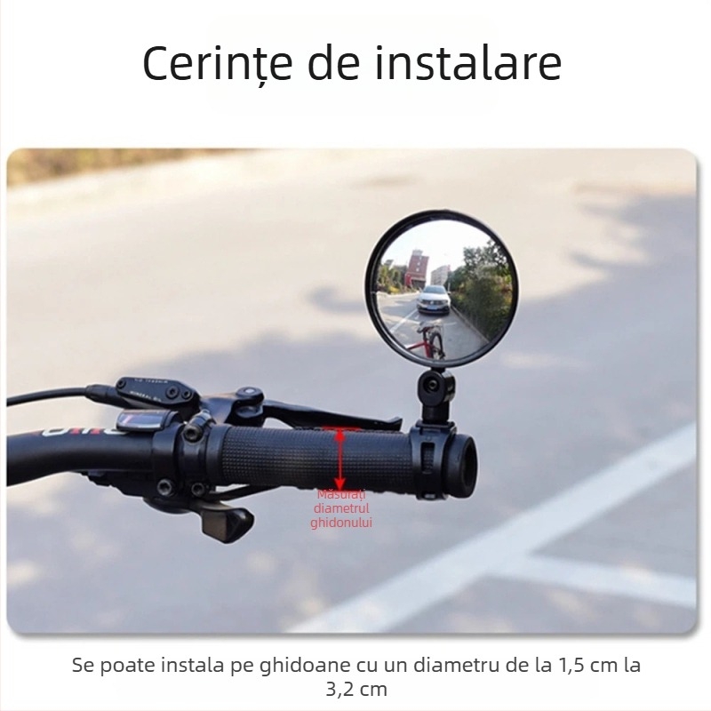 Oglindă retrovizoare convexă reglabilă pentru biciclete și biciclete electrice, universală pentru bicicletele de munte
