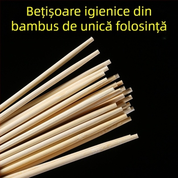 Bețișoare de bambus pentru restaurante și fast food, pentru uz casnic și comercial, ecologice, portabile, cu design îngroșat
