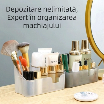 Casetă de depozitare pentru cosmetice cu oglindă — organizator de birou simplu pentru îngrijire a pielii și parfumuri