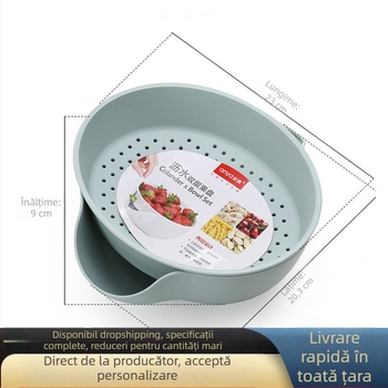 Casetă detașabilă dublu nivel pentru fructe și gustări, cu farfurie circulară pentru fructe și spațiu de depozitare a semințelor de floarea-soarelui