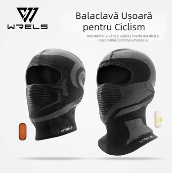 WRELS Mască de motocicletă respirabilă toamna-iarna, cu căptușeală de catifea și glugă, pentru ciclism, din nylon