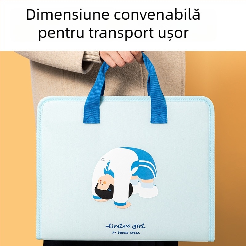Deli PM334 organizator școlar din pânză, 7 compartimente, pentru documente A4 și fișe de examen