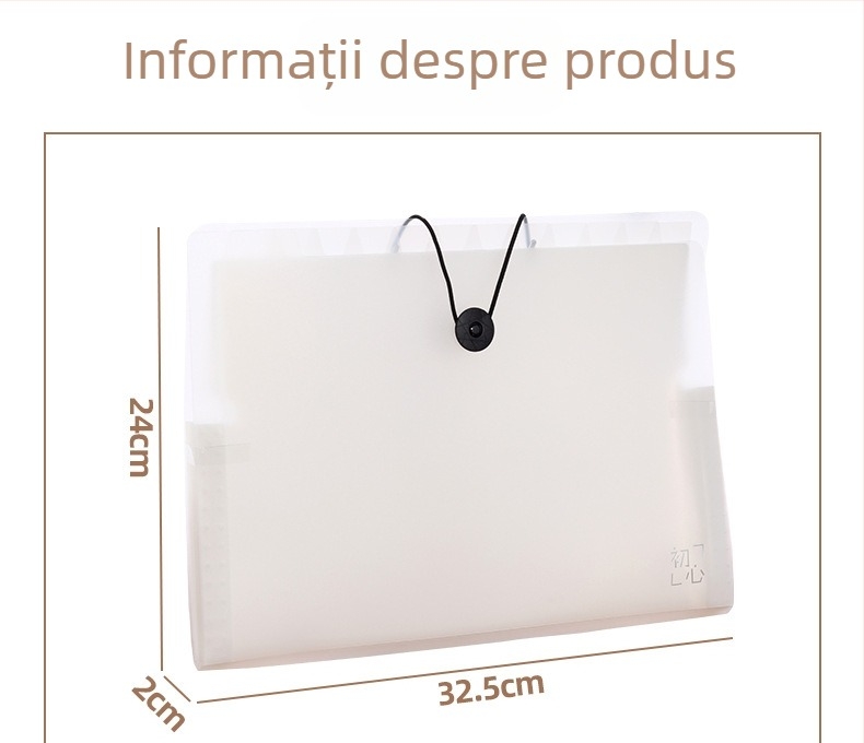 Mapă transparentă portabilă tip acordeon, 13 compartimente pentru foi de teste, impermeabilă, capacitate mare, organizator
