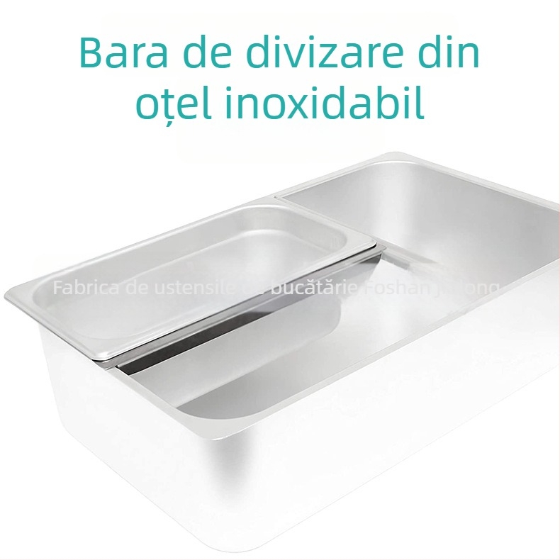 Tavă din oțel inoxidabil pentru porții, cu separator și recipient perforat GNFOODPAN