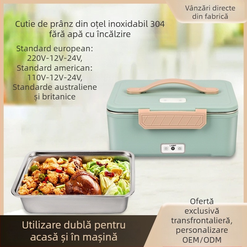 Cutie electrică pentru prânz cu izolație dublă și liner detașabil, aburire și menținerea căldurii