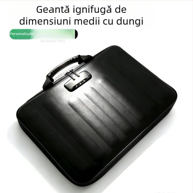 Geantă de depozitare rezistentă la foc și apă, organizator de documente de călătorie cu design în acordeon, pentru pașapoarte și documente, cu încuietoare cu parolă