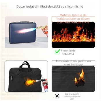 Dosar acordeon cu carcasă rigidă, rezistent la foc, cu capacitate mare pentru USB și pașapoarte, cu 12 compartimente colorate