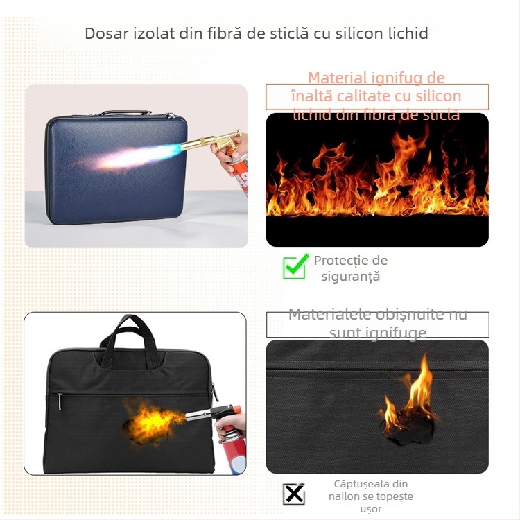Dosar acordeon cu carcasă rigidă, rezistent la foc, cu capacitate mare pentru USB și pașapoarte, cu 12 compartimente colorate