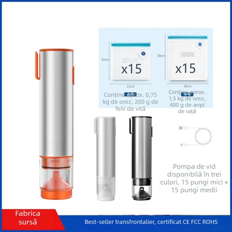 KZ-100 Sistem de sigilare vid multifuncțional pentru pungă și borcane, alimentare USB, 10W, carcasă ABS, conservarea alimentelor