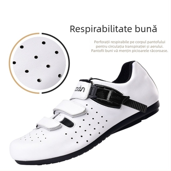Pantofi de ciclism din piele naturală, respirabili, pentru ciclism outdoor, fără încuietoare