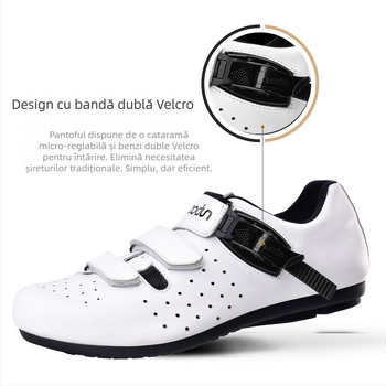 Pantofi de ciclism din piele naturală, respirabili, pentru ciclism outdoor, fără încuietoare