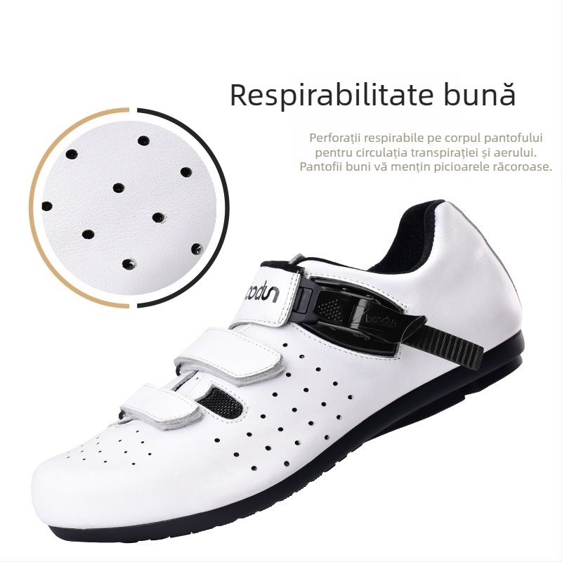Pantofi de ciclism din piele naturală, respirabili, pentru ciclism outdoor, fără încuietoare