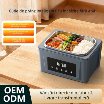 Cutie de prânz USB fără fir, încălzitoare, pentru birou și studenți, portabilă, cu temporizator, izolată, reîncărcabilă, capacitate mare