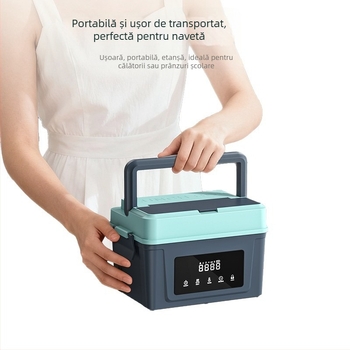 Cutie de prânz USB fără fir, încălzitoare, pentru birou și studenți, portabilă, cu temporizator, izolată, reîncărcabilă, capacitate mare