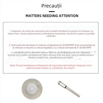 Discuri diamantate și accesorii pentru șlefuitorul unghiular electric – mini discuri de tăiere, curățare a rosturilor și lustruire a plăcilor din sticlă și jad