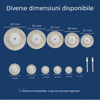 Discuri diamantate și accesorii pentru șlefuitorul unghiular electric – mini discuri de tăiere, curățare a rosturilor și lustruire a plăcilor din sticlă și jad