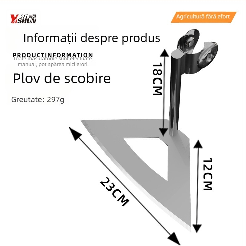 Model nou trei în unu — unealtă multifuncțională cu două roți, asistență de putere pentru îndepărtarea buruienilor și afânarea solului, săpături în șanțuri, curățare teren, plug triunghiular