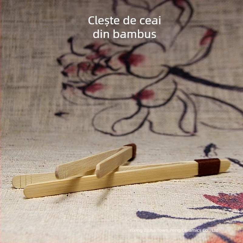 Cleme din bambus pentru ceașă de ceai – accesorii pentru ceremonia ceaiului – din bambus natural