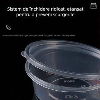 Cupe de sos de unică folosință, în mai multe dimensiuni, pentru take-away și dipping, cutie plastică pentru prânz