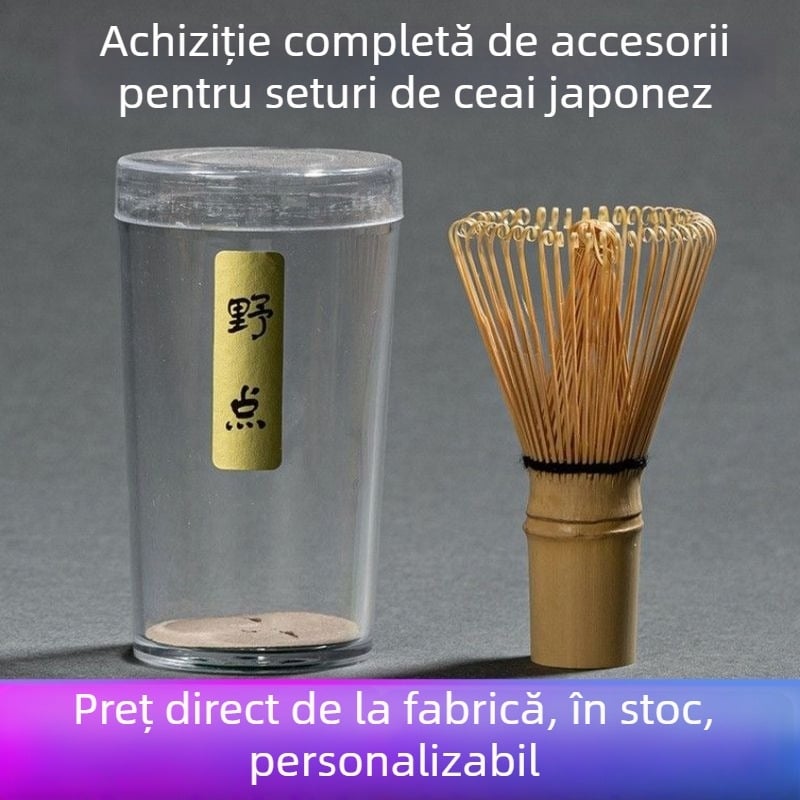Bețișor de bambus pentru matcha cu mâner lung – pentru spumare și amestecare în ceai cu lapte