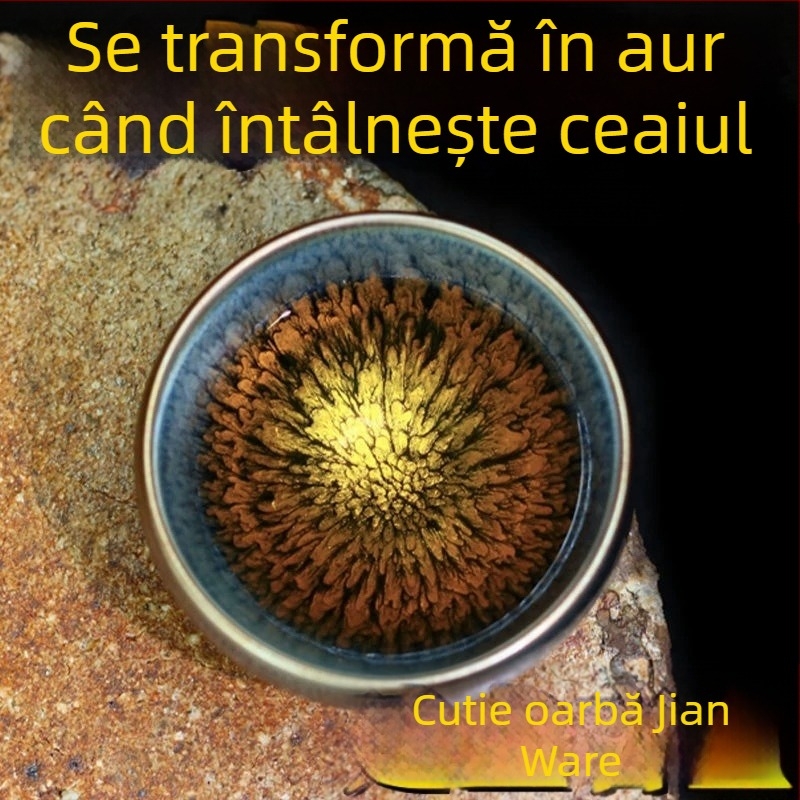 Ceașcă de ceai Jianyang Jian Zhan – maestru, finisaj impecabil, corp din fier, set Kung Fu de ceai, dimensiuni variate, cutie misterioasă