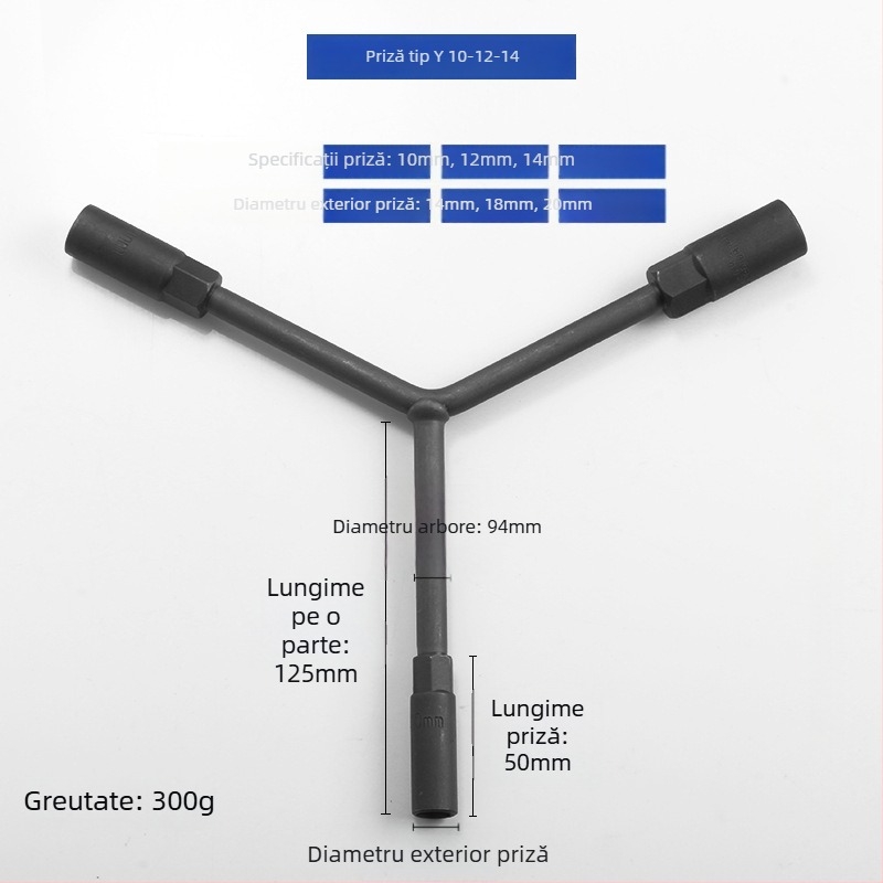 Set de chei cu soclu tip T pentru reparații auto și motociclete, extensie mâner T, cheie hex externă 6-19 mm