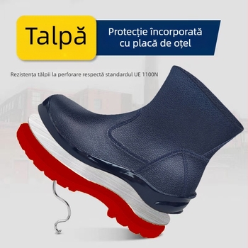 Încălțăminte de protecție din PVC cu vârf din oțel — antistatice, rezistente la acizi și baze, anti-alunecare, durabilă, anti-perforație, respirabilă