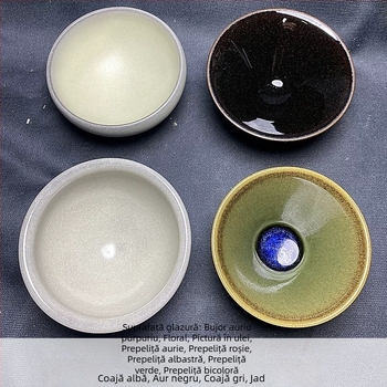 Căniță de ceai Jianzhan, ceramică, culoare sub glazură, design modern minimalist, cutie cadou
