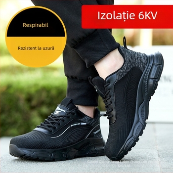Ghete de protecție cu talpă joasă pentru bărbați, respirabile, anti-șoc, anti-perforație, rezistente la abraziune, izolate, pentru lucru și uz casual