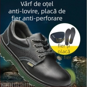 Încălțăminte de protecție pentru muncă cu vârf din oțel, protecție împotriva lovirilor și perforării, respirabilă și confortabilă, talpă injectată