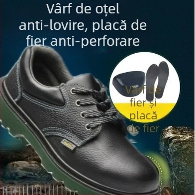 Încălțăminte de protecție pentru muncă cu vârf din oțel, protecție împotriva lovirilor și perforării, respirabilă și confortabilă, talpă injectată