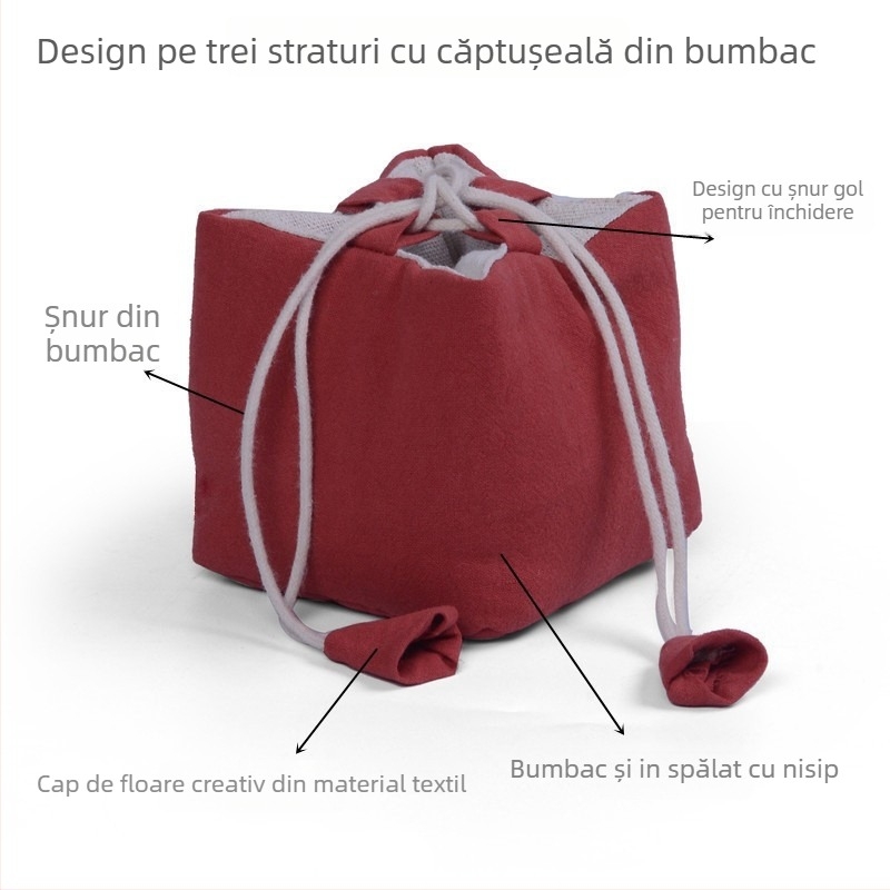 Geantă de depozitare pentru o singură ceașcă de ceai, cu husă din țesătură și logo brodat