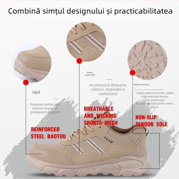 Pantofi de protecție pentru bărbați, vară, cu cataramă inteligentă și izolare de 10 kV pentru electricieni, rezistenți la lovire și perforare, confortabili și respirabili