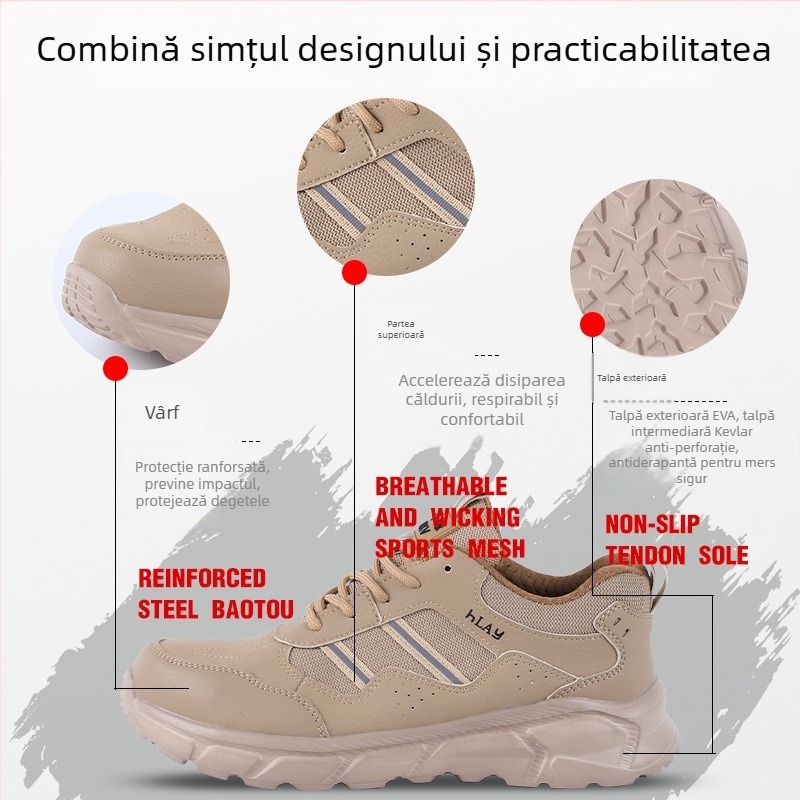 Pantofi de protecție pentru bărbați, vară, cu cataramă inteligentă și izolare de 10 kV pentru electricieni, rezistenți la lovire și perforare, confortabili și respirabili