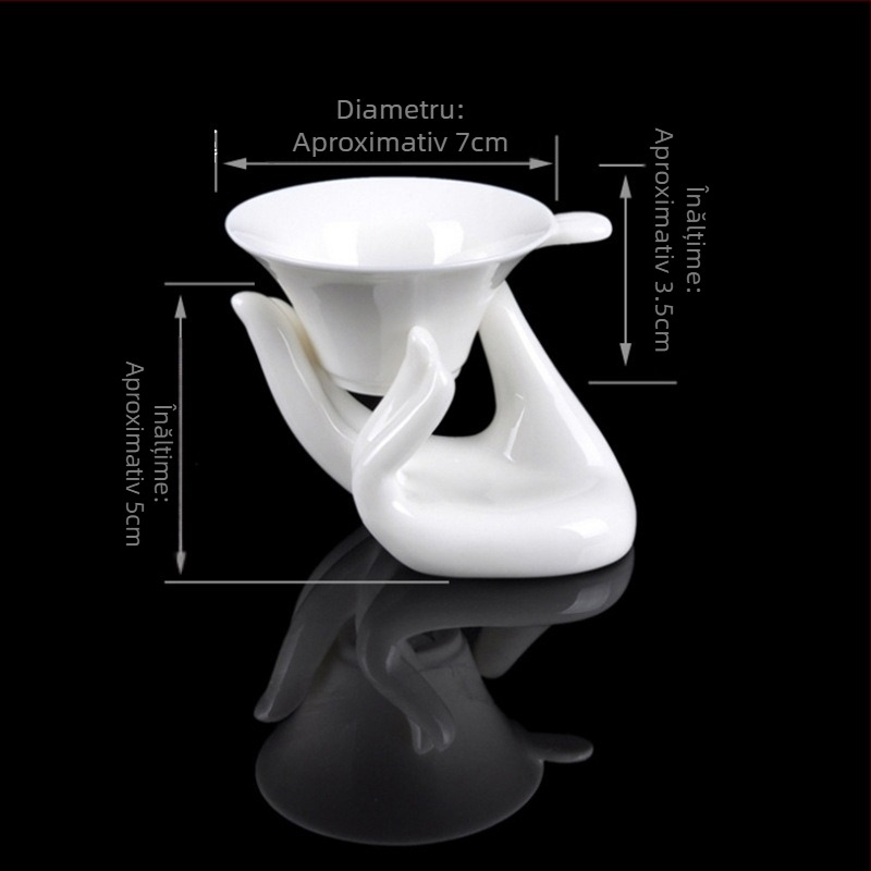 Filtru ceramic alb pentru ceai cu mâna Guanyin pentru set Kung Fu