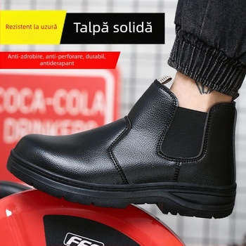 Pantofi de protecție pentru sudură, bărbați, încălțăminte de lucru respirabilă, cu vârf din oțel, antișoc, anti-perforație, rezistente la stropi, ușoare