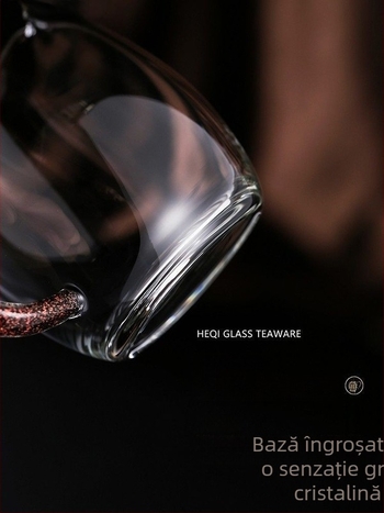Chengran Set ceai din sticlă borosilicat de înaltă rezistență, tavă pentru ceai cu separator și ceșcuță de distribuție, rezistentă la căldură, îngroșat