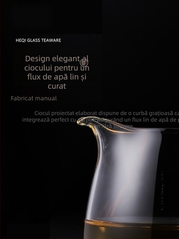 Chengran Set ceai din sticlă borosilicat de înaltă rezistență, tavă pentru ceai cu separator și ceșcuță de distribuție, rezistentă la căldură, îngroșat