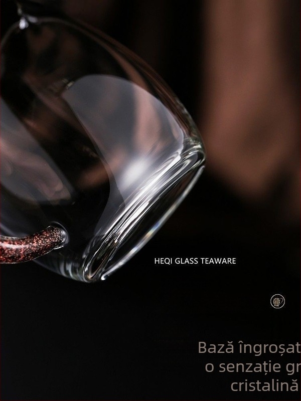 Chengran Set ceai din sticlă borosilicat de înaltă rezistență, tavă pentru ceai cu separator și ceșcuță de distribuție, rezistentă la căldură, îngroșat